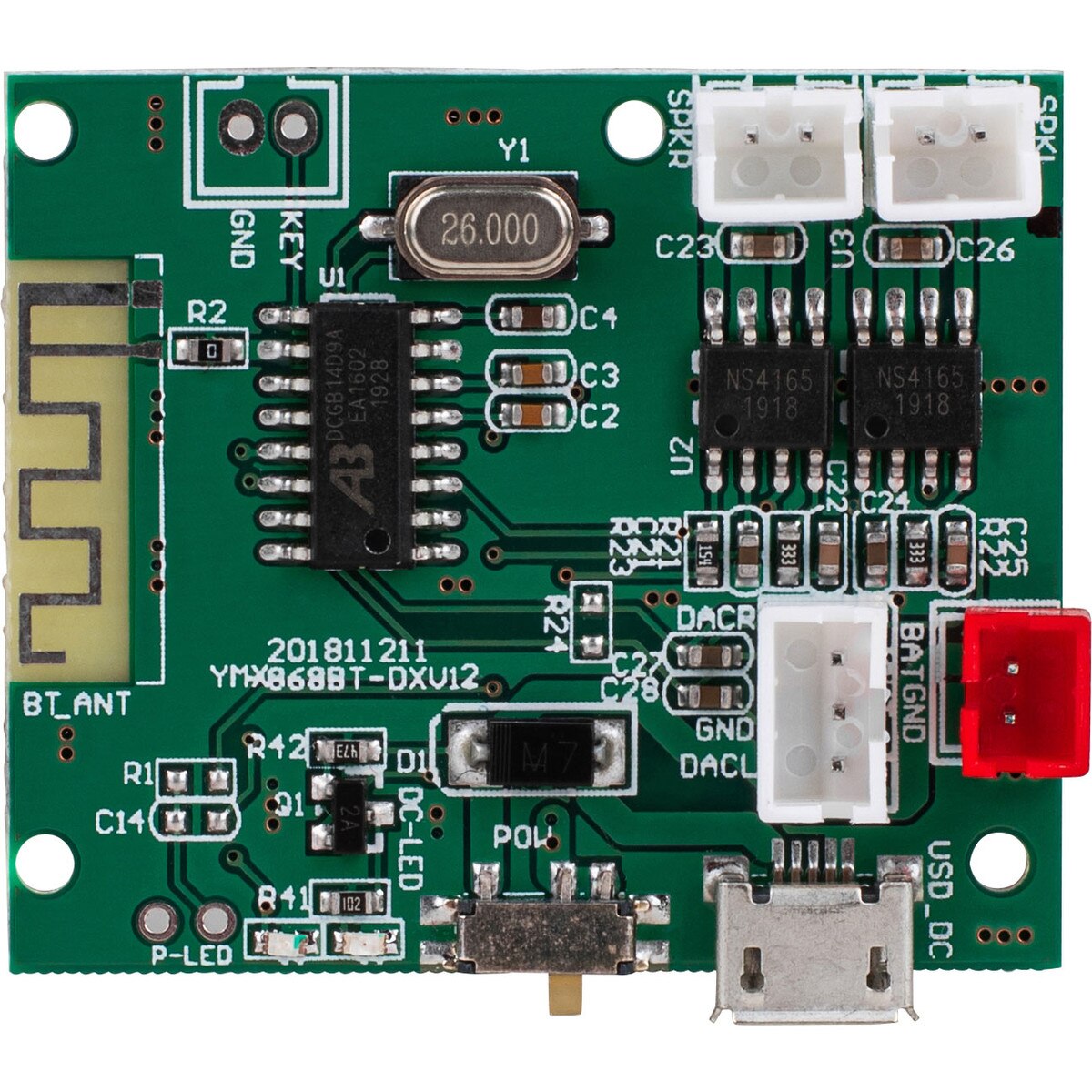 2 x 5W Bluetooth Amp Board with Audio Output and Battery Option